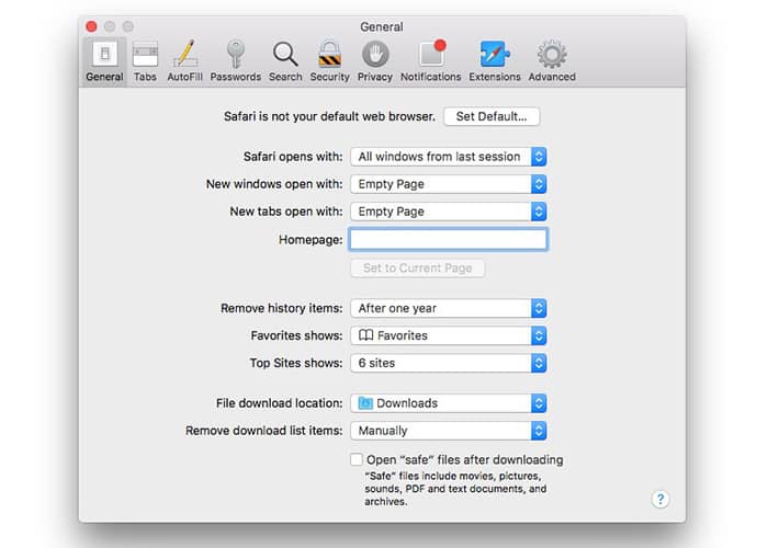 safari delete zip files